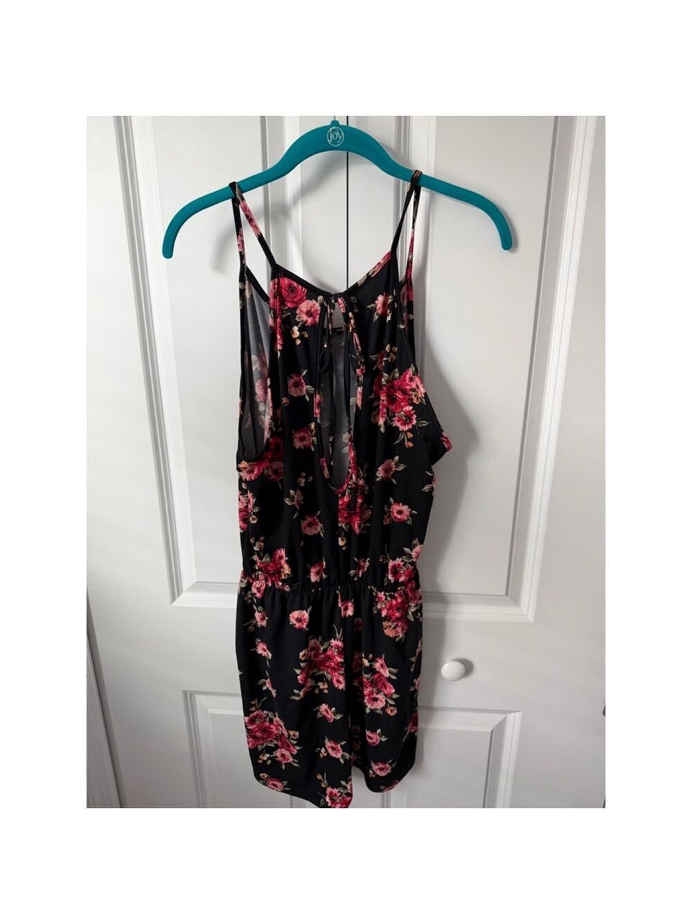White Birch Black Pink Floral Romper S - Picture 2 of 5